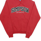 CHAMPION Mens Red Simpson University Pullover Hoodie S Cotton Blend Casual