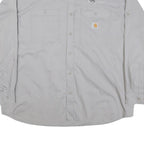 CARHARTT Mens Grey Iron Mountain Cotton Blend Work Shirt 2XL Long Sleeve Button