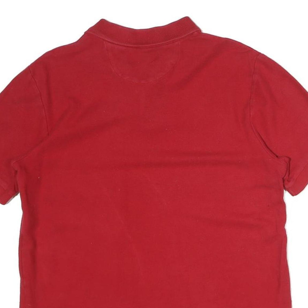 CHAPS Mens Red Short Sleeve Plain S Polo Shirt Classic Fit Embroidered Logo