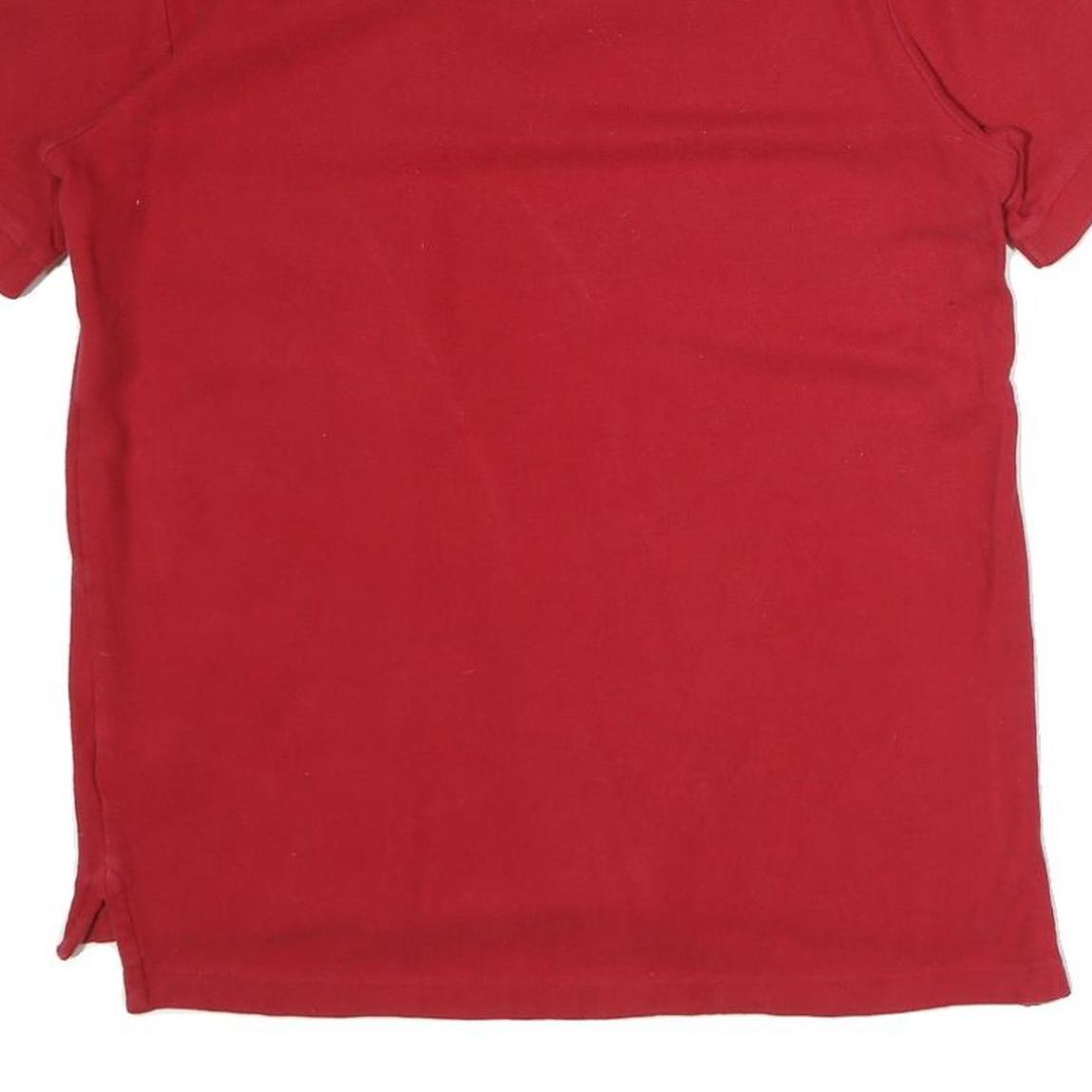 CHAPS Mens Red Short Sleeve Plain S Polo Shirt Classic Fit Embroidered Logo