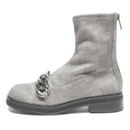 CHARLES & KEITH Womens Ankle Boots Grey Synthetic UK 3 Chain Detail Smart Wear