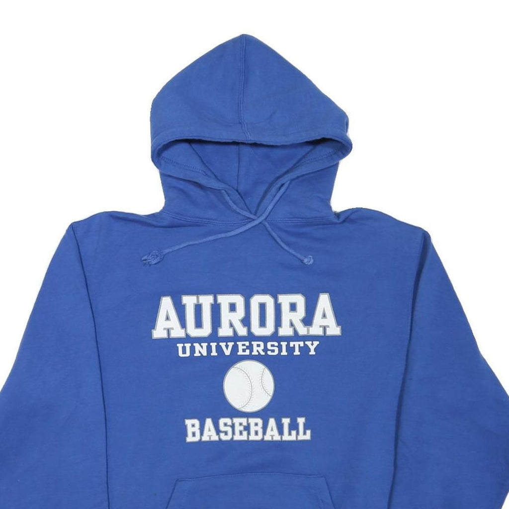 DODGER Mens Blue Aurora University Baseball Pullover Hoodie M Cotton Blend