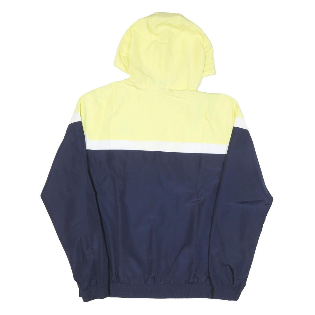 FILA Mens Yellow & Navy Colourblock Hooded Zip Jacket L Polyester Blend Sporty