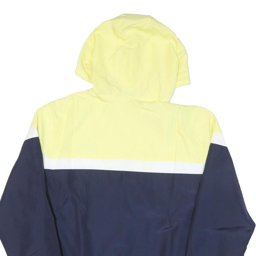 FILA Mens Yellow & Navy Colourblock Hooded Zip Jacket L Polyester Blend Sporty