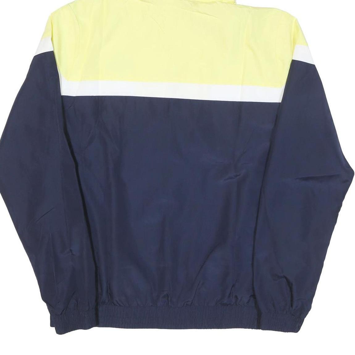 FILA Mens Yellow & Navy Colourblock Hooded Zip Jacket L Polyester Blend Sporty