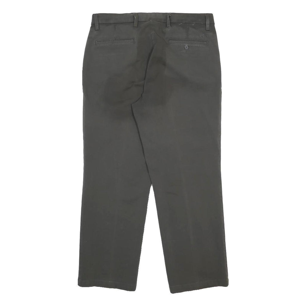 DOCKERS Mens Cotton Blend Black Regular Straight Trousers W34 L29 Classic Casual