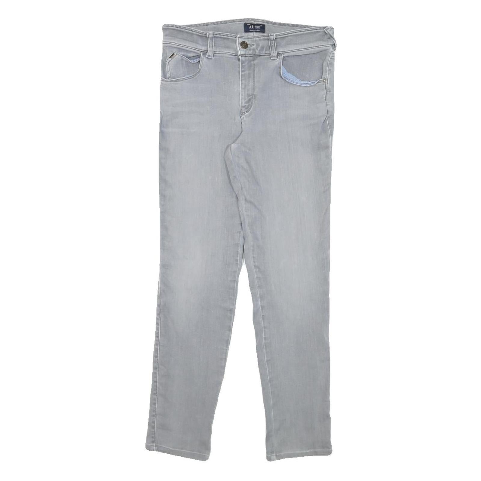 ARMANI JEANS Womens Slim Light Blue Denim Jeans W27 L26 Stylish Zip Closure