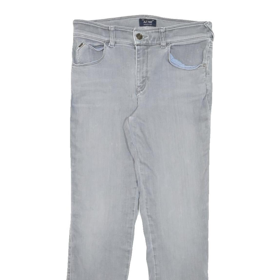 ARMANI JEANS Womens Slim Light Blue Denim Jeans W27 L26 Stylish Zip Closure