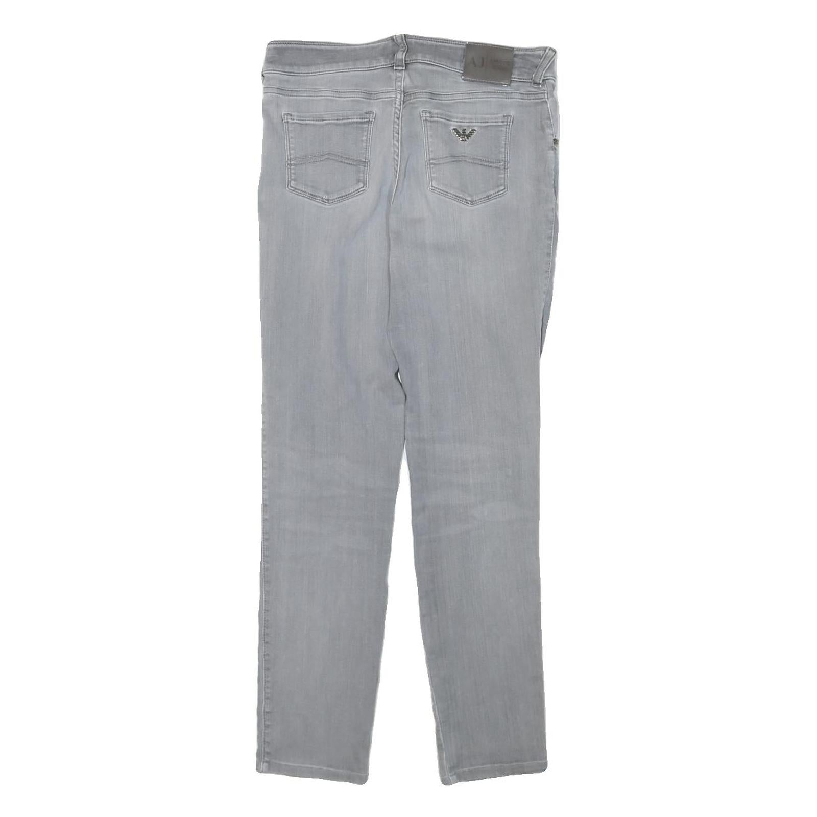 ARMANI JEANS Womens Slim Light Blue Denim Jeans W27 L26 Stylish Zip Closure