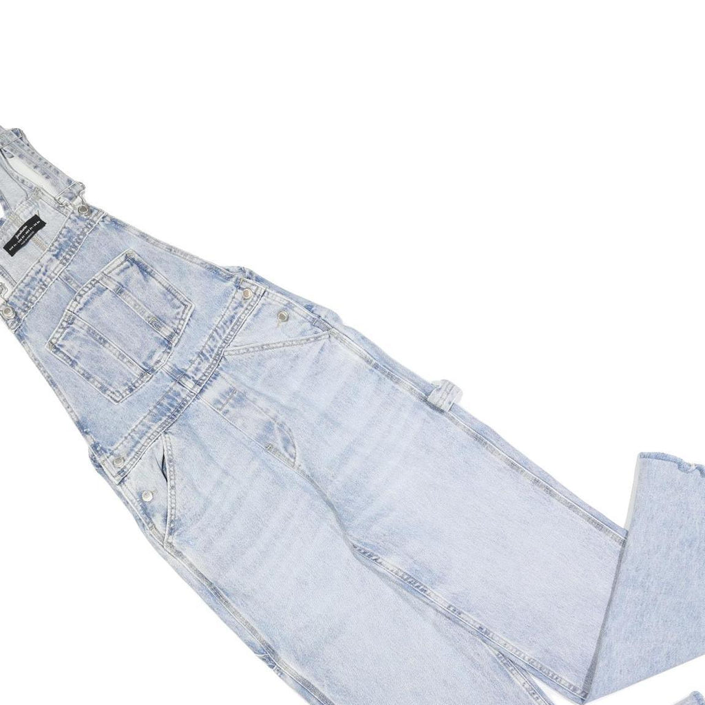 STRADIVARIOUS Womens Blue Denim Classic Cotton Blend Dungarees UK 6 W26 L30