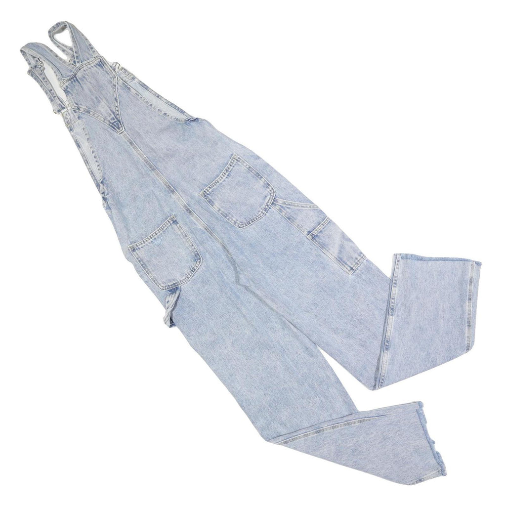 STRADIVARIOUS Womens Blue Denim Classic Cotton Blend Dungarees UK 6 W26 L30