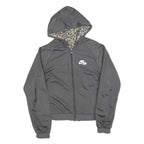 NIKE Mens Grey Air Hooded Jacket S Polyester Plain Zip Sportswear