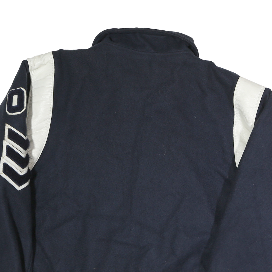 RIPPON Mens Navy Blue Button Jacket L Polyester Blend Woollen Varsity Style