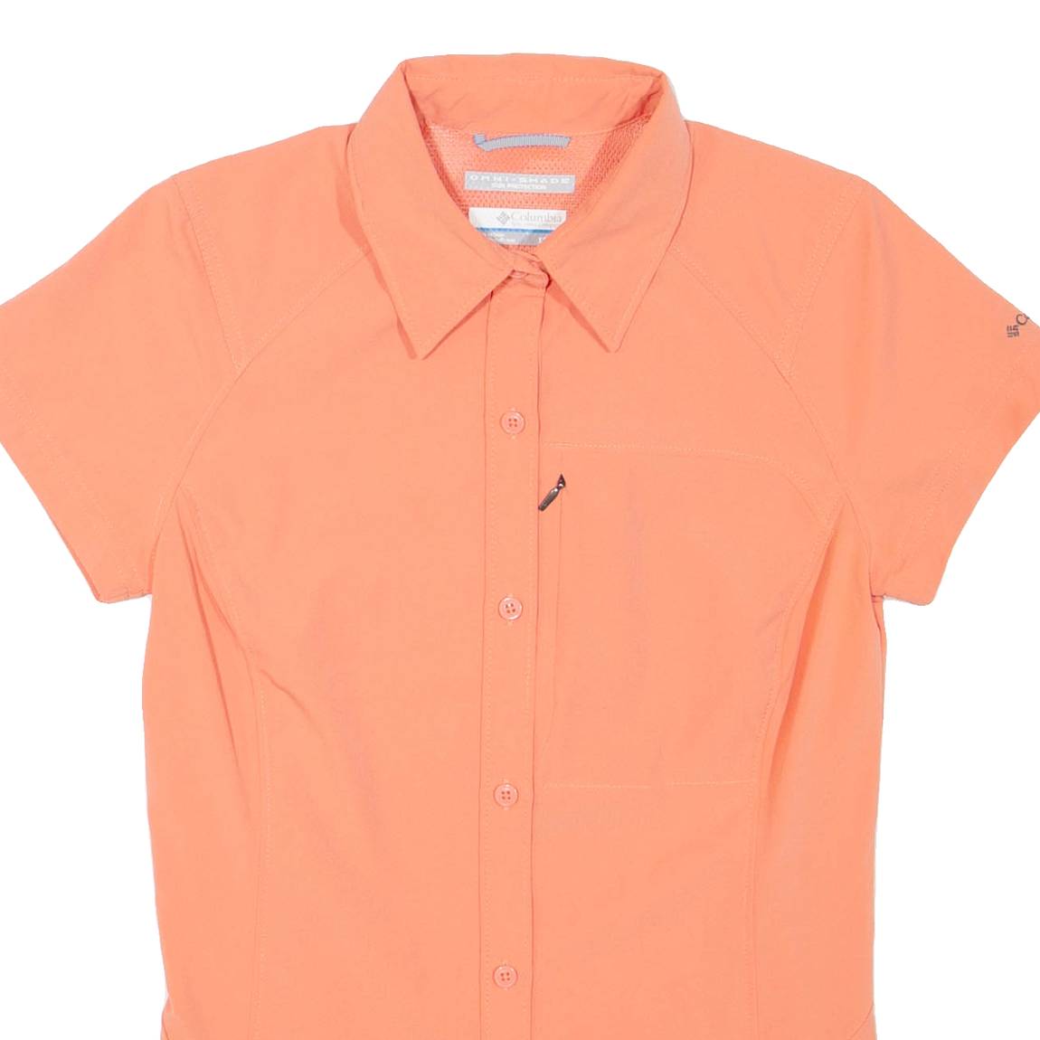 COLUMBIA Omni-shade Sun Protect Womens Shirt Orange Collared XS