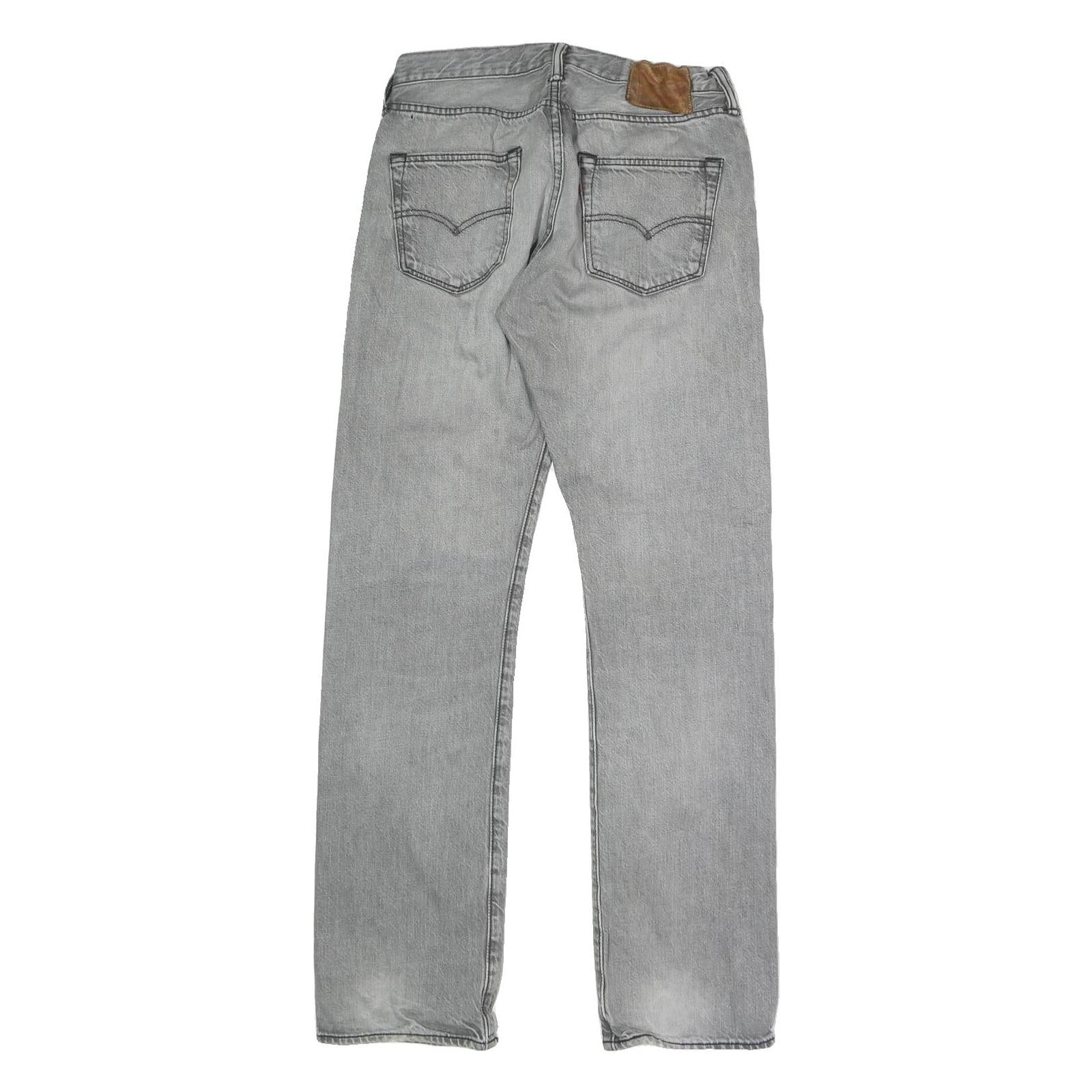 LEVI'S Mens Regular Fit Grey Denim Jeans W29 L30 Casual Button Closure