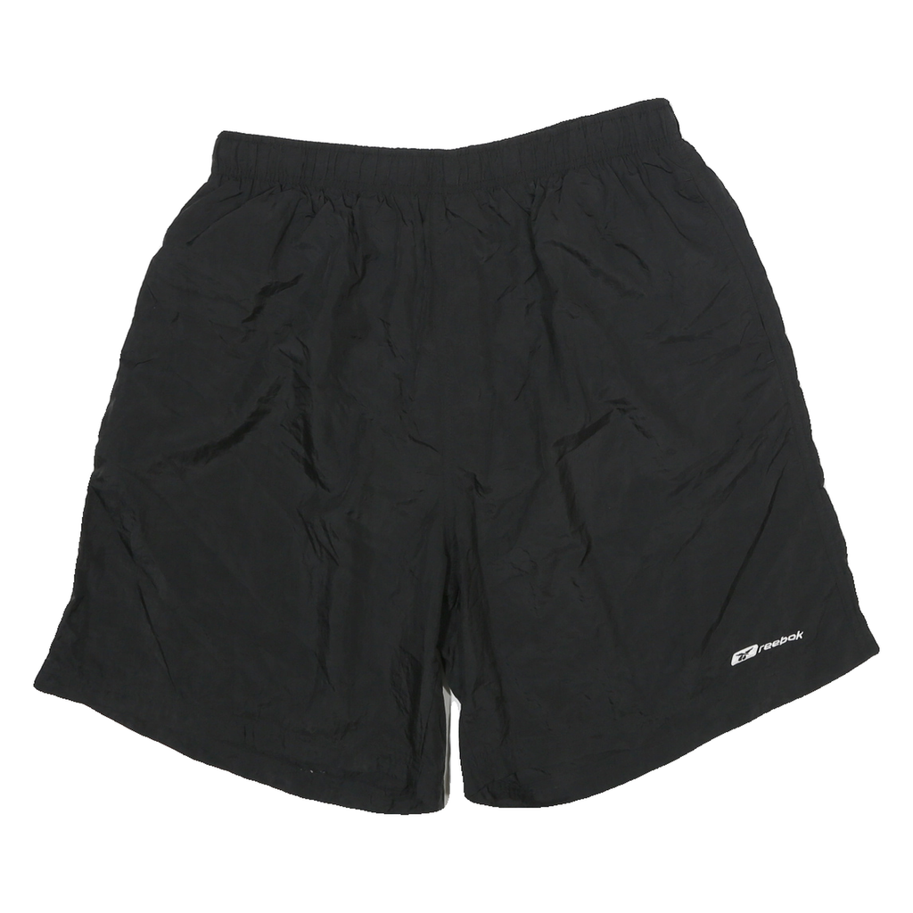 REEBOK Mens Black Sports Shorts XL W30 Lightweight Polyester Blend Casual