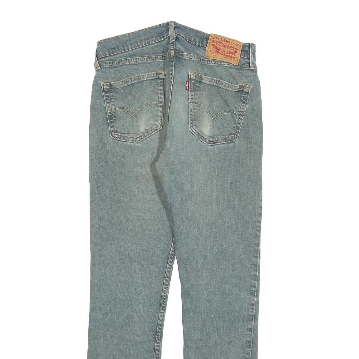 LEVI'S 511 Slim Mens Jeans Blue Slim Skinny Denim Light W32 L29 Stylish Cotton