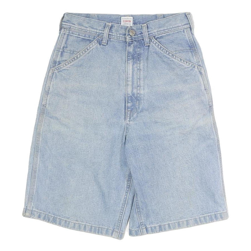 EDWIN Womens Light Blue Denim Casual Shorts S W27 Relaxed Fit