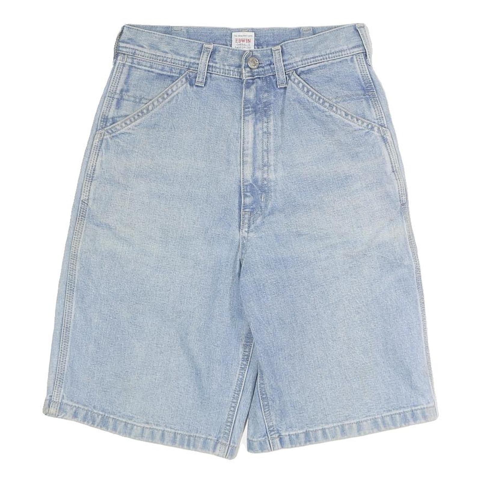 EDWIN Womens Light Blue Denim Casual Shorts S W27 Relaxed Fit