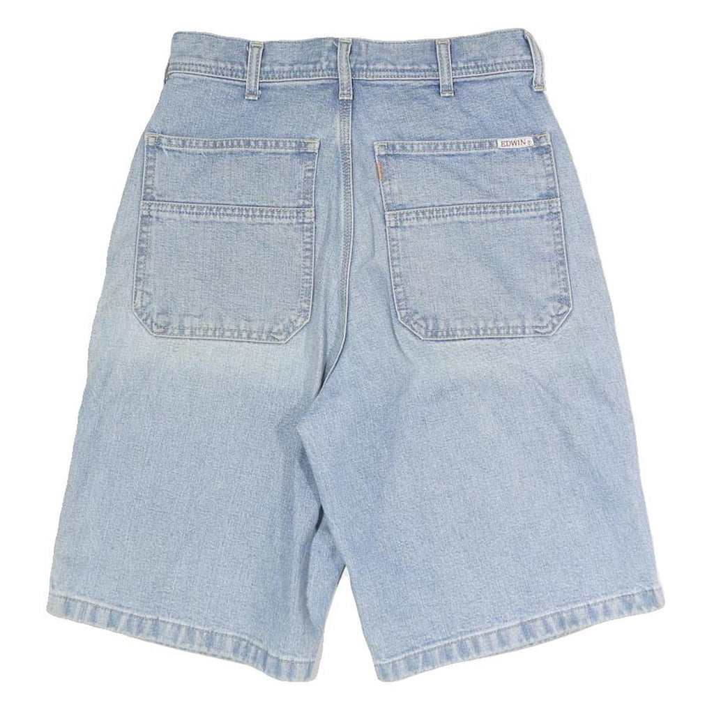 EDWIN Womens Light Blue Denim Casual Shorts S W27 Relaxed Fit