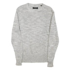 ALL SAINTS Mens Grey Plain Cotton Blend Crew Neck Basic Knit Jumper XS Casual