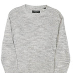 ALL SAINTS Mens Grey Plain Cotton Blend Crew Neck Basic Knit Jumper XS Casual