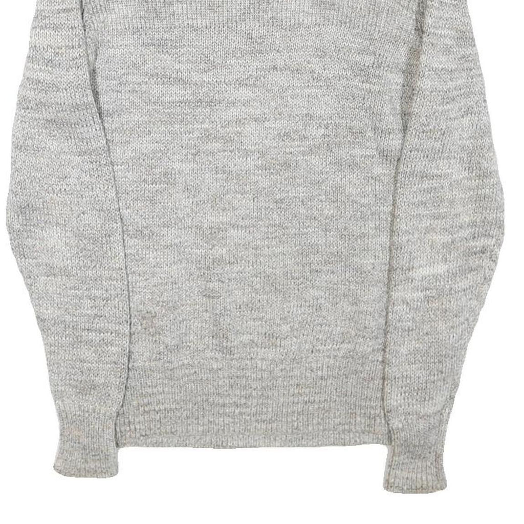 ALL SAINTS Mens Grey Plain Cotton Blend Crew Neck Basic Knit Jumper XS Casual