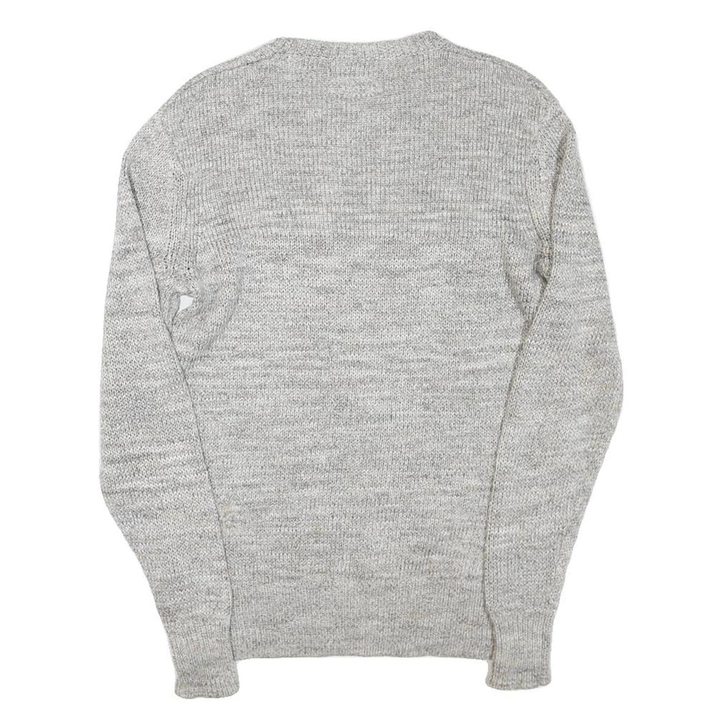 ALL SAINTS Mens Grey Plain Cotton Blend Crew Neck Basic Knit Jumper XS Casual