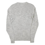 ALL SAINTS Mens Grey Plain Cotton Blend Crew Neck Basic Knit Jumper XS Casual