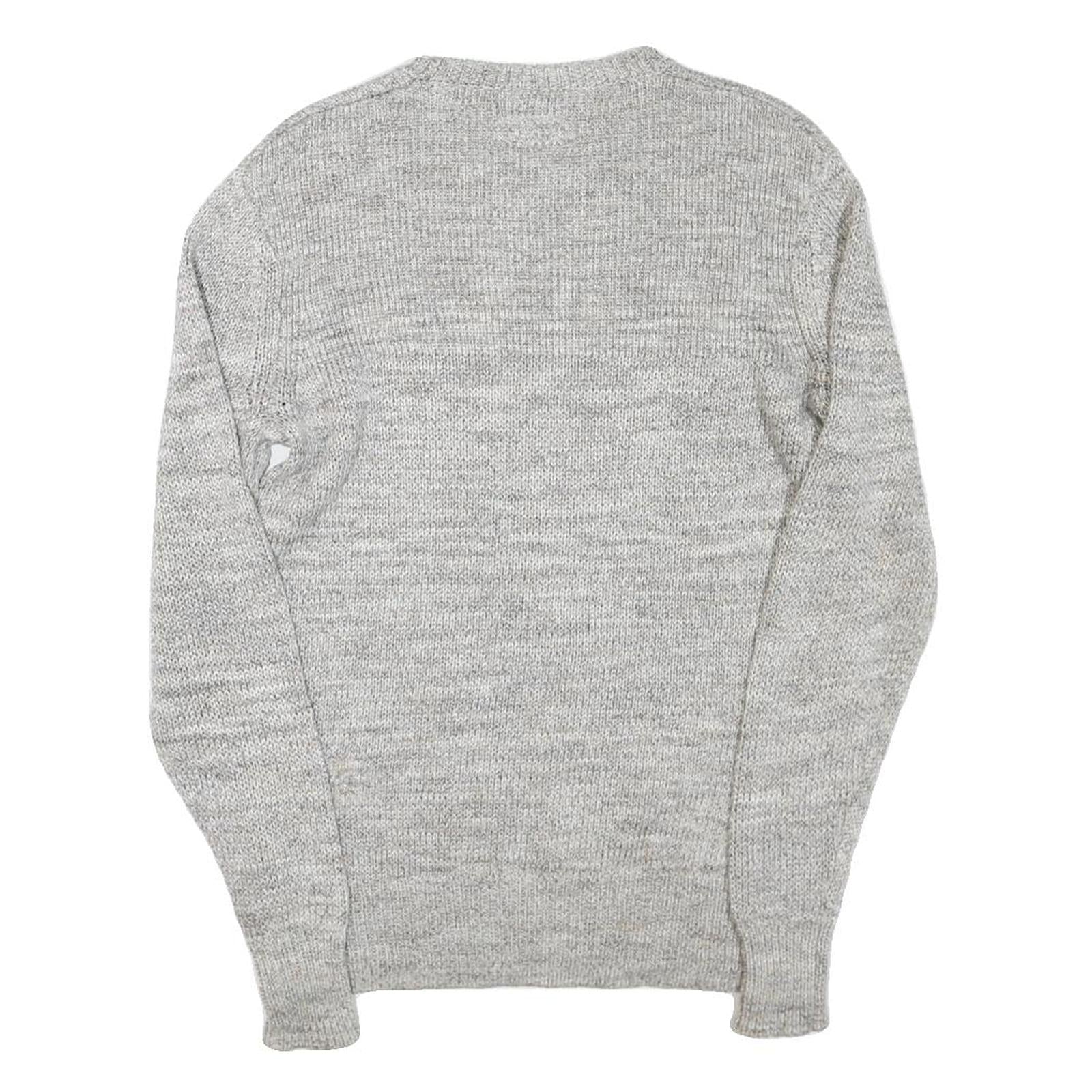 ALL SAINTS Mens Grey Plain Cotton Blend Crew Neck Basic Knit Jumper XS Casual