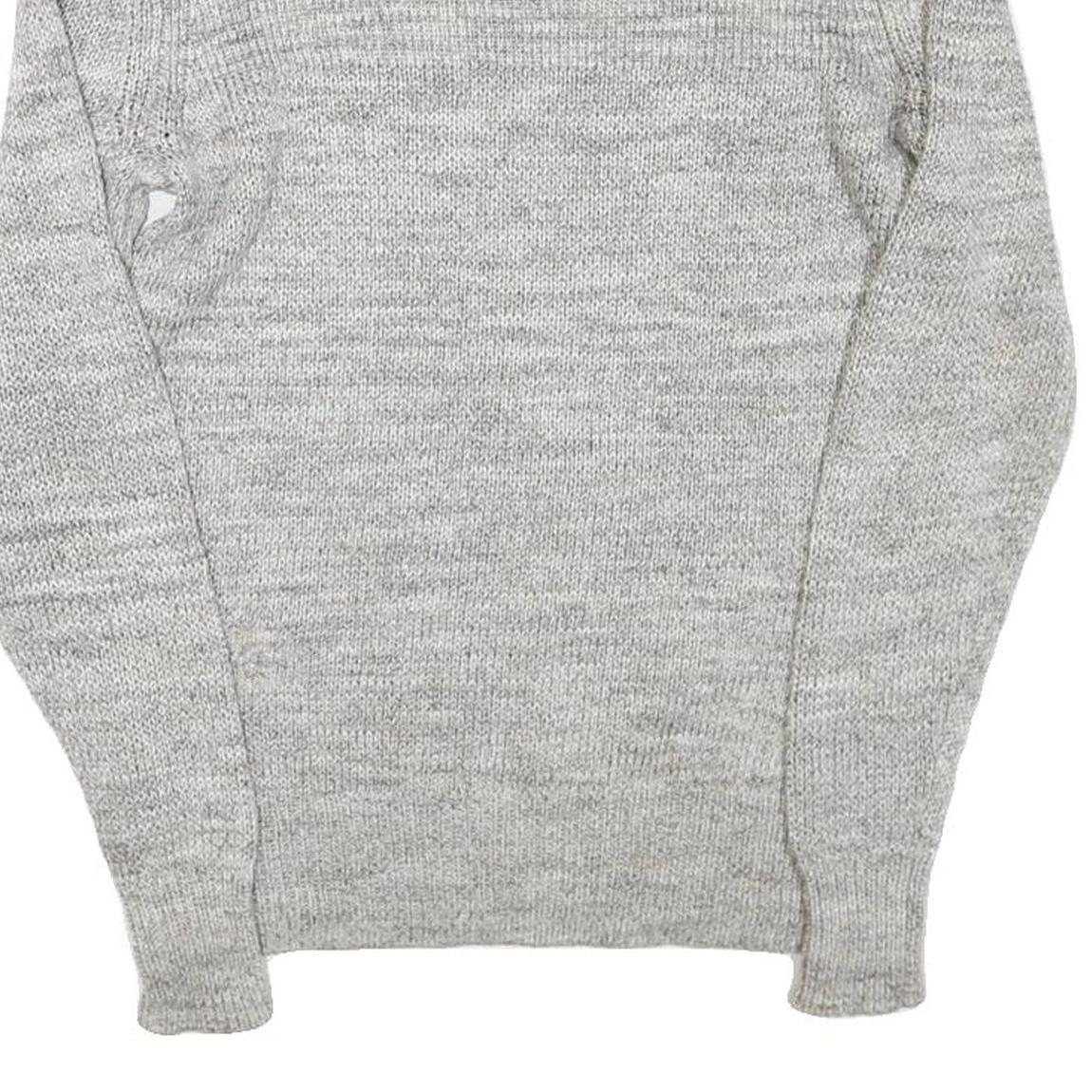 ALL SAINTS Mens Grey Plain Cotton Blend Crew Neck Basic Knit Jumper XS Casual