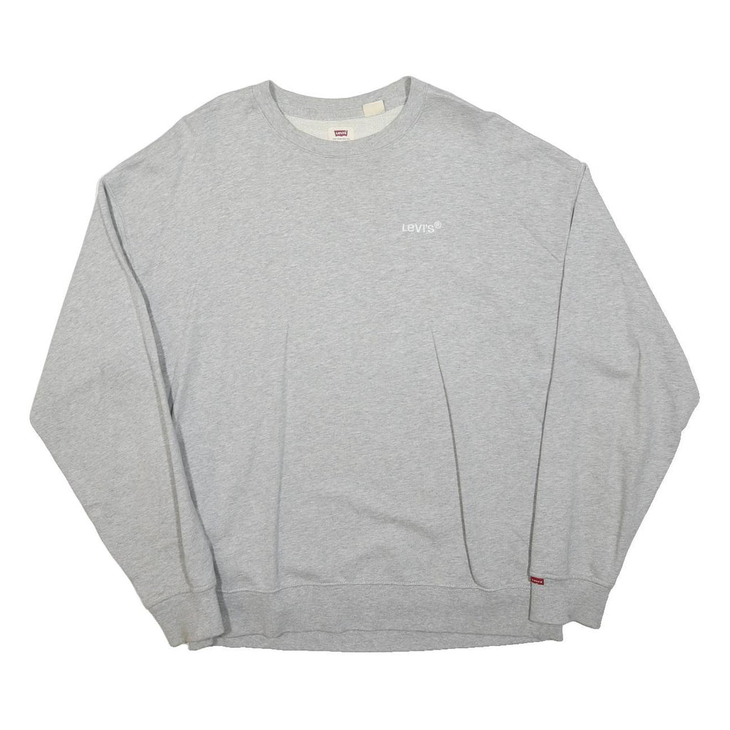 LEVI'S Mens Grey Crew Neck Sweatshirt S Cotton Blend Casual Pullover