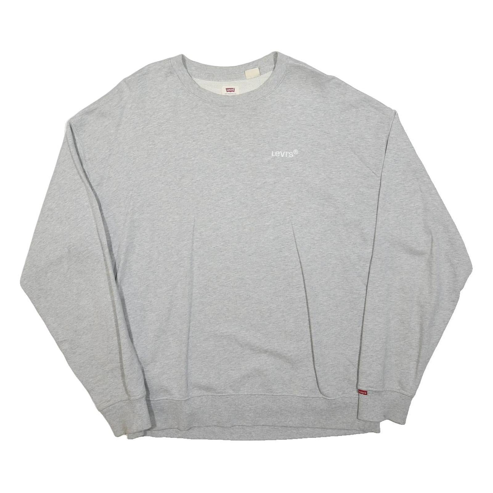 LEVI'S Mens Grey Crew Neck Sweatshirt S Cotton Blend Casual Pullover