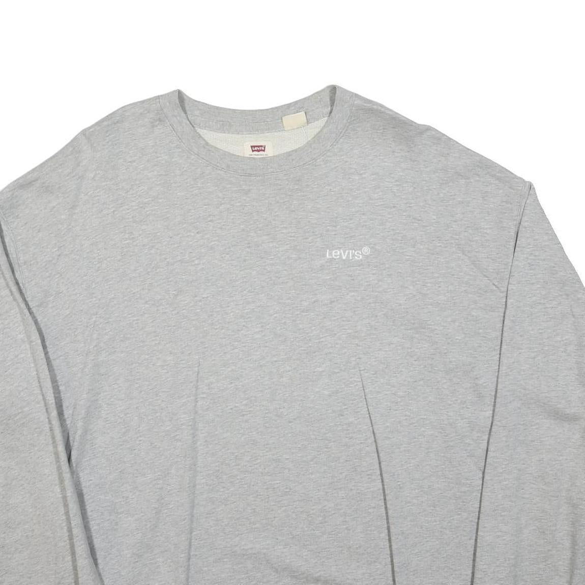 LEVI'S Mens Grey Crew Neck Sweatshirt S Cotton Blend Casual Pullover