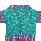 HAWAIIAN PACE Womens Green Printed Shirt Short Sleeve Collared L Tropical Surf