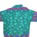 HAWAIIAN PACE Womens Green Printed Shirt Short Sleeve Collared L Tropical Surf