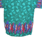 HAWAIIAN PACE Womens Green Printed Shirt Short Sleeve Collared L Tropical Surf