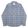 DICKIES Mens Blue & Grey Check Shirt M Cotton Blend Casual Workwear