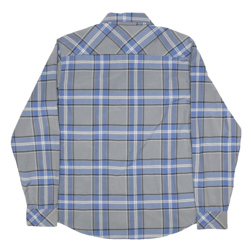 DICKIES Mens Blue & Grey Check Shirt M Cotton Blend Casual Workwear