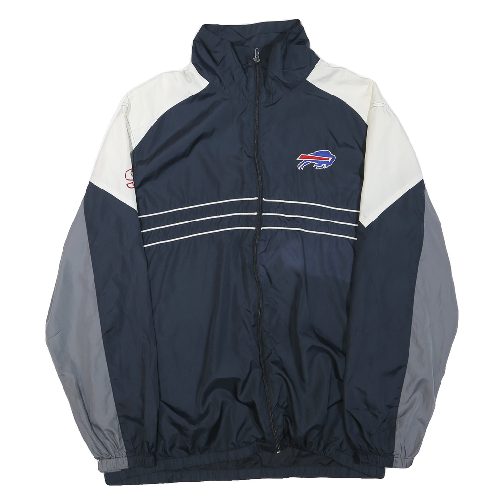 NFL Mens Navy White Grey Zip Jacket XL Polyester Blend Plain Sportswear Track