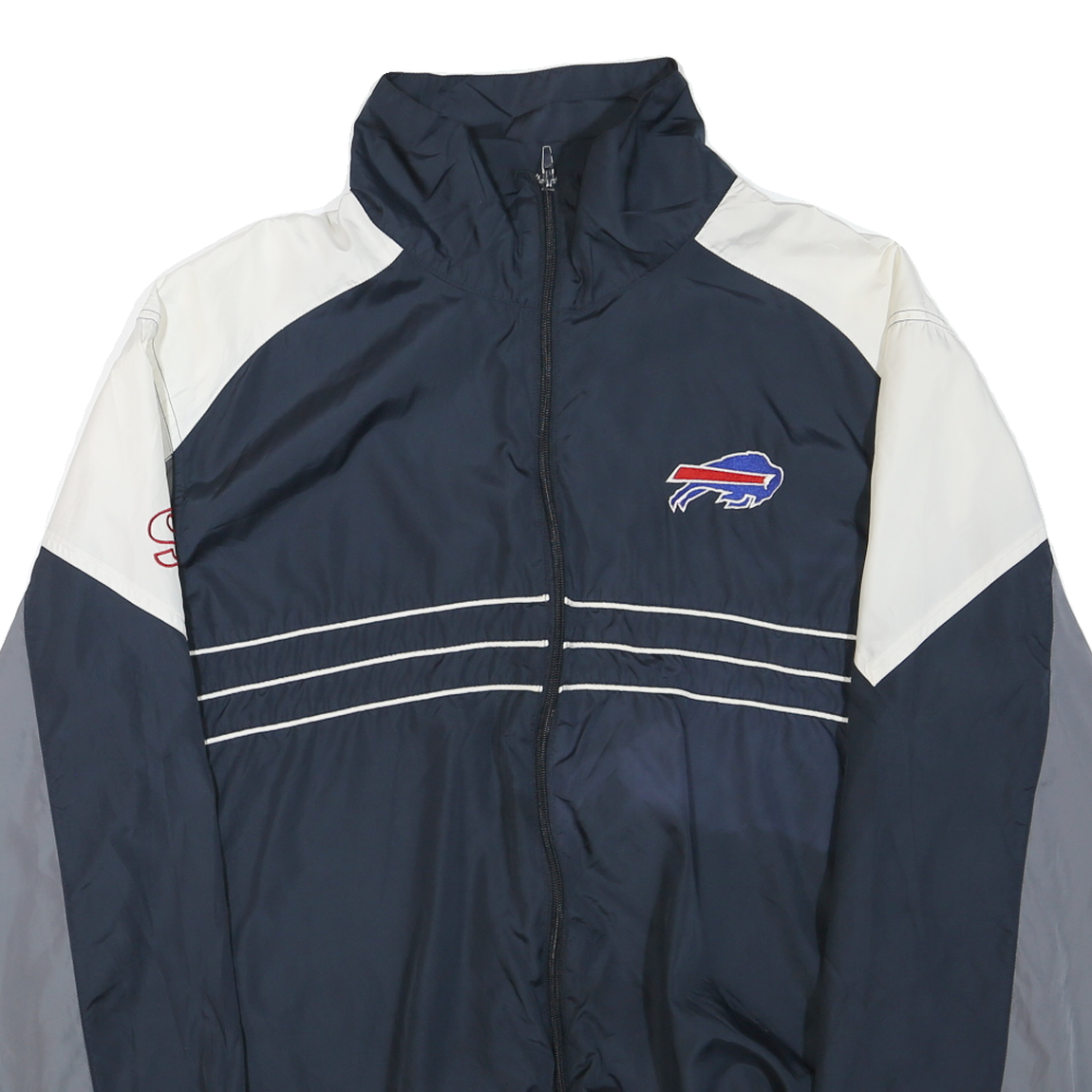 NFL Mens Navy White Grey Zip Jacket XL Polyester Blend Plain Sportswear Track