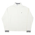 NAUTICA Mens White Quarter Zip Sweatshirt S Cotton Blend Casual Sportswear