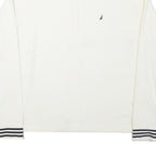 NAUTICA Mens White Quarter Zip Sweatshirt S Cotton Blend Casual Sportswear