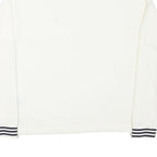 NAUTICA Mens White Quarter Zip Sweatshirt S Cotton Blend Casual Sportswear
