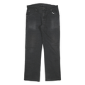 DICKIES Mens Cotton Blend Black Regular Straight Trousers W32 L30 Workwear Zip