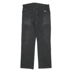 DICKIES Mens Cotton Blend Black Regular Straight Trousers W32 L30 Workwear Zip