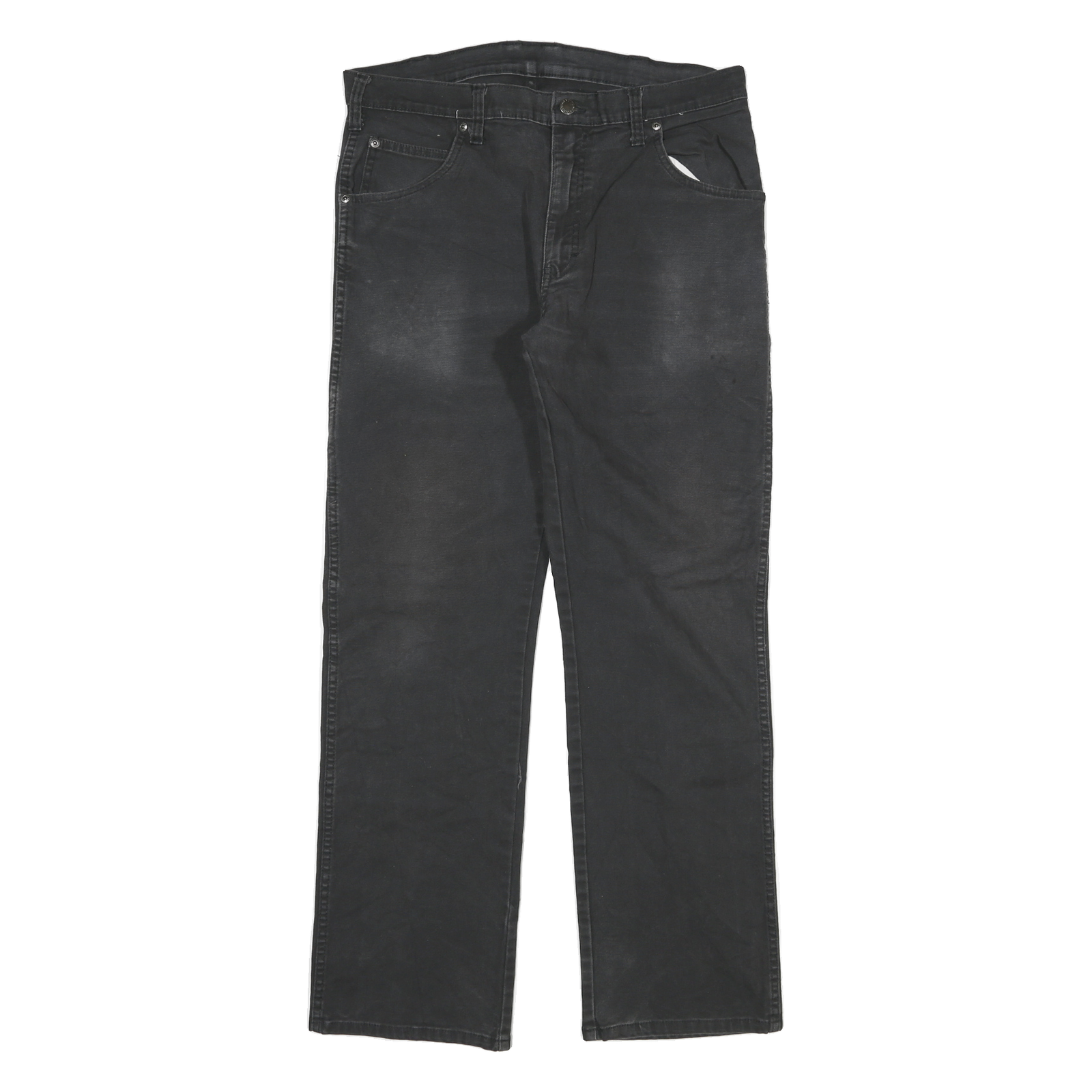 DICKIES Mens Cotton Blend Black Regular Straight Trousers W32 L30 Workwear Zip