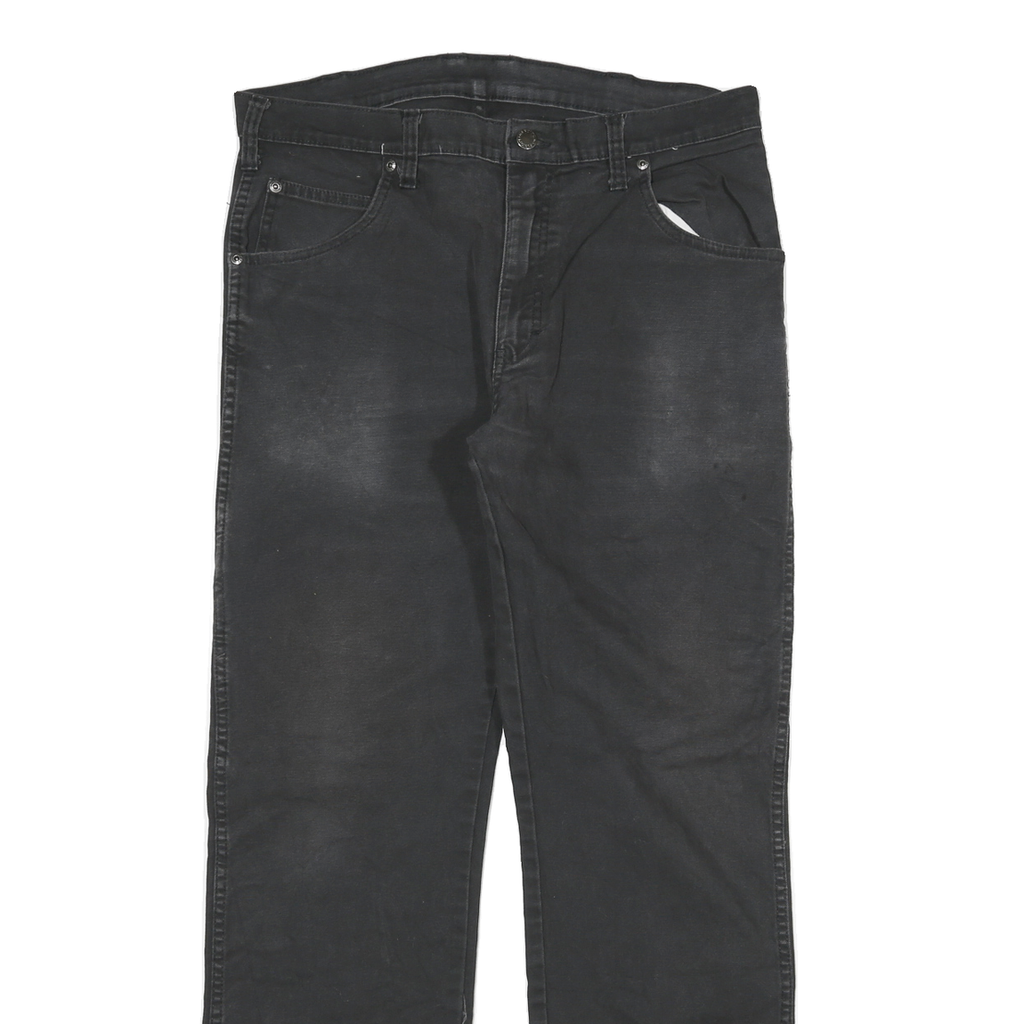 DICKIES Mens Cotton Blend Black Regular Straight Trousers W32 L30 Workwear Zip