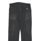 DICKIES Mens Cotton Blend Black Regular Straight Trousers W32 L30 Workwear Zip