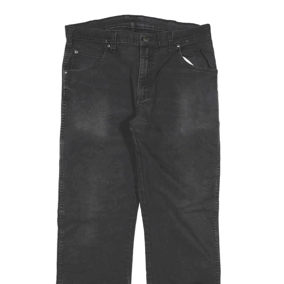 DICKIES Mens Cotton Blend Black Regular Straight Trousers W32 L30 Workwear Zip